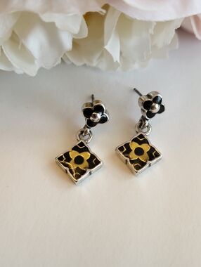 Brighton Stud Earrings Alhambra Dangle Drop Enamel Quatrefoil Floral Post
